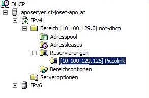 DHCP Reservierung fertig